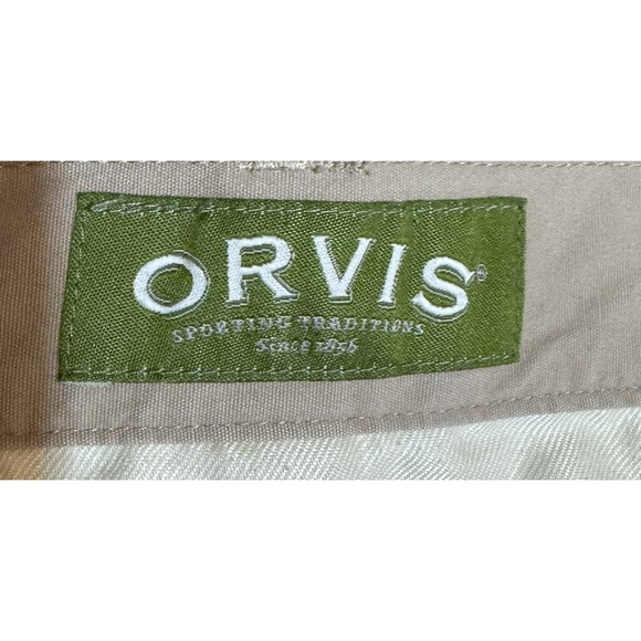 Vintage Y2K Orvis Cargo Hunting Safari Pants Men's Sz 40 Khaki Cotton Zip Pocket - Picture 10 of 12